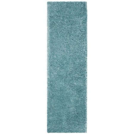 Safavieh Polar Shag Power Loomed Runner Rug; Light Turquoise - 2 ft.-3 in. x 10 ft. PSG800T-210